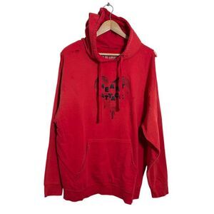 Demi Lovato Heart Attack Tour Merch Hoodie XL Red Distressed Pullover Oversized